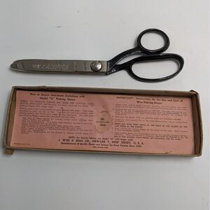 Vintage J Wiss Nickel Forged Pinking‎ Shears Model C Brand  Original Box